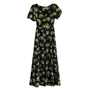 Tommy Hilfiger Floral Maxi Dress Puff Sleeve Garden Party Wedding Guest Sz2 READ